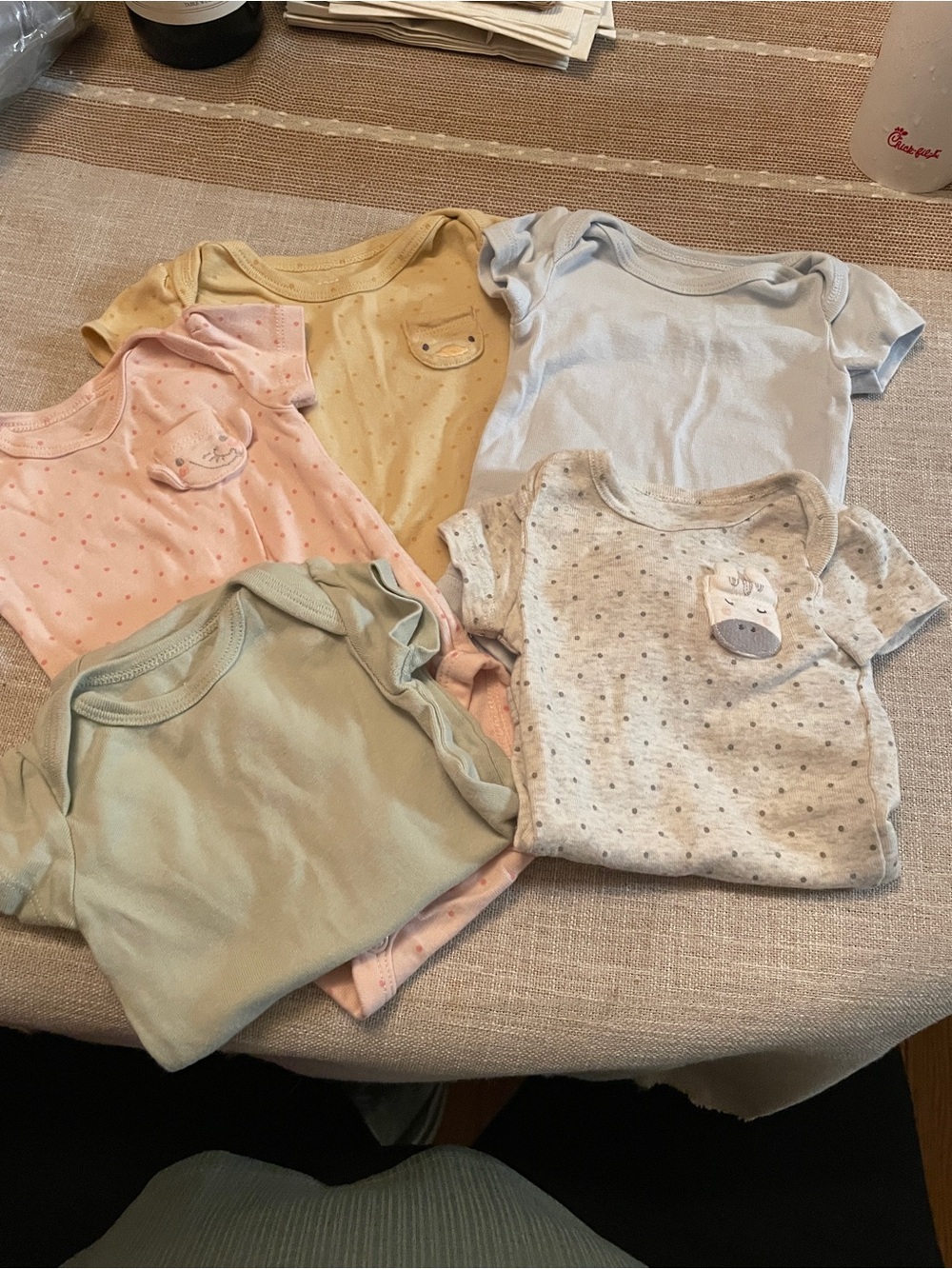 Carter's Pastel Short Sleeve Bodysuit Set - Pink, Yellow, Blue, Green, Gray
